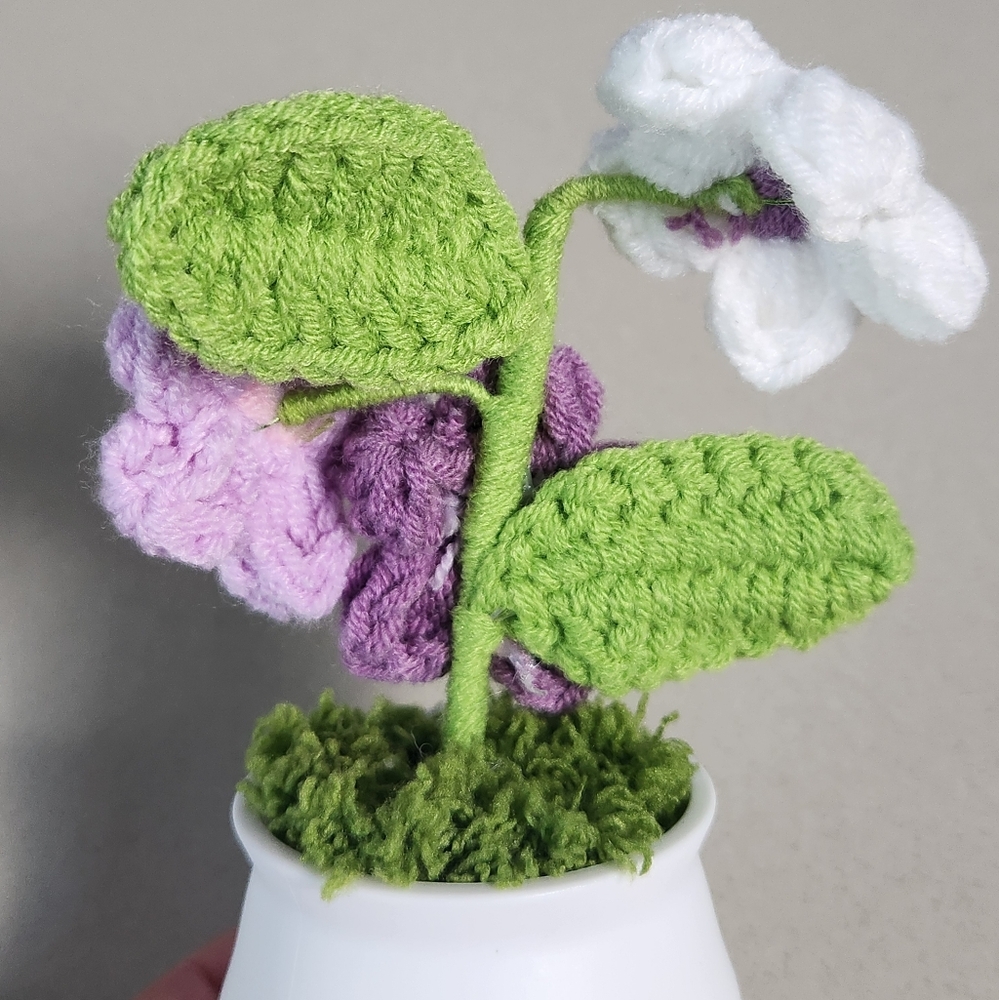 Handcrafted Crochet Daisy Flower Pot - Picture 4 of 7